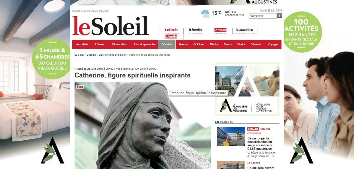 Catherine in the newspaper ''Le Soleil''